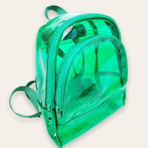 NWOT* Green transparent Mini Backpack